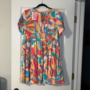 Geo tassel flare dress. New with tags!!